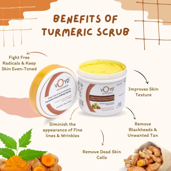 benefits of voyd turmeric face and body scrub