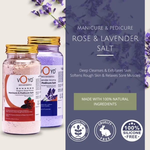 Why Should you buy VOYD Rose and Lavender Manicure and Pedicure Salt Combo